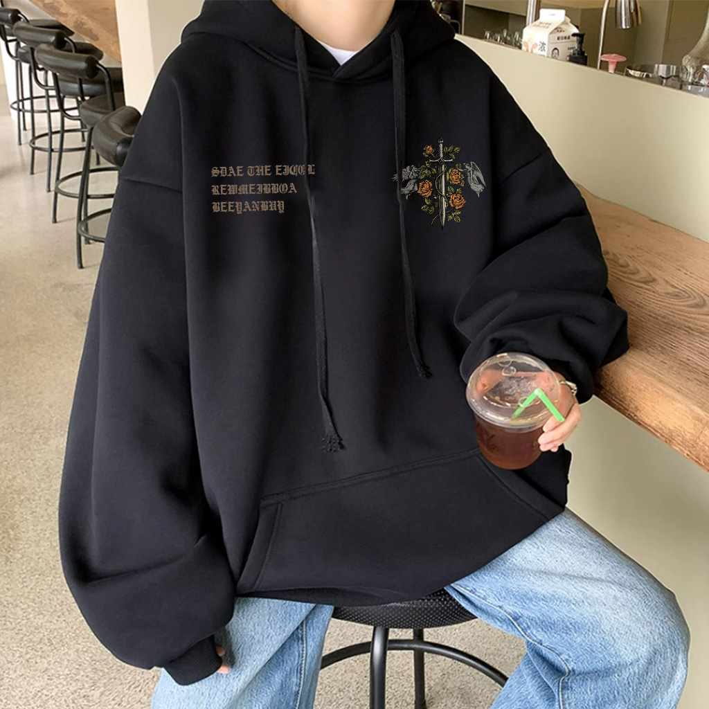 Áo Hoodie Cotton BEEYANBUY form rộng vintage thời trang in hình unisex 100% cotton-N0271