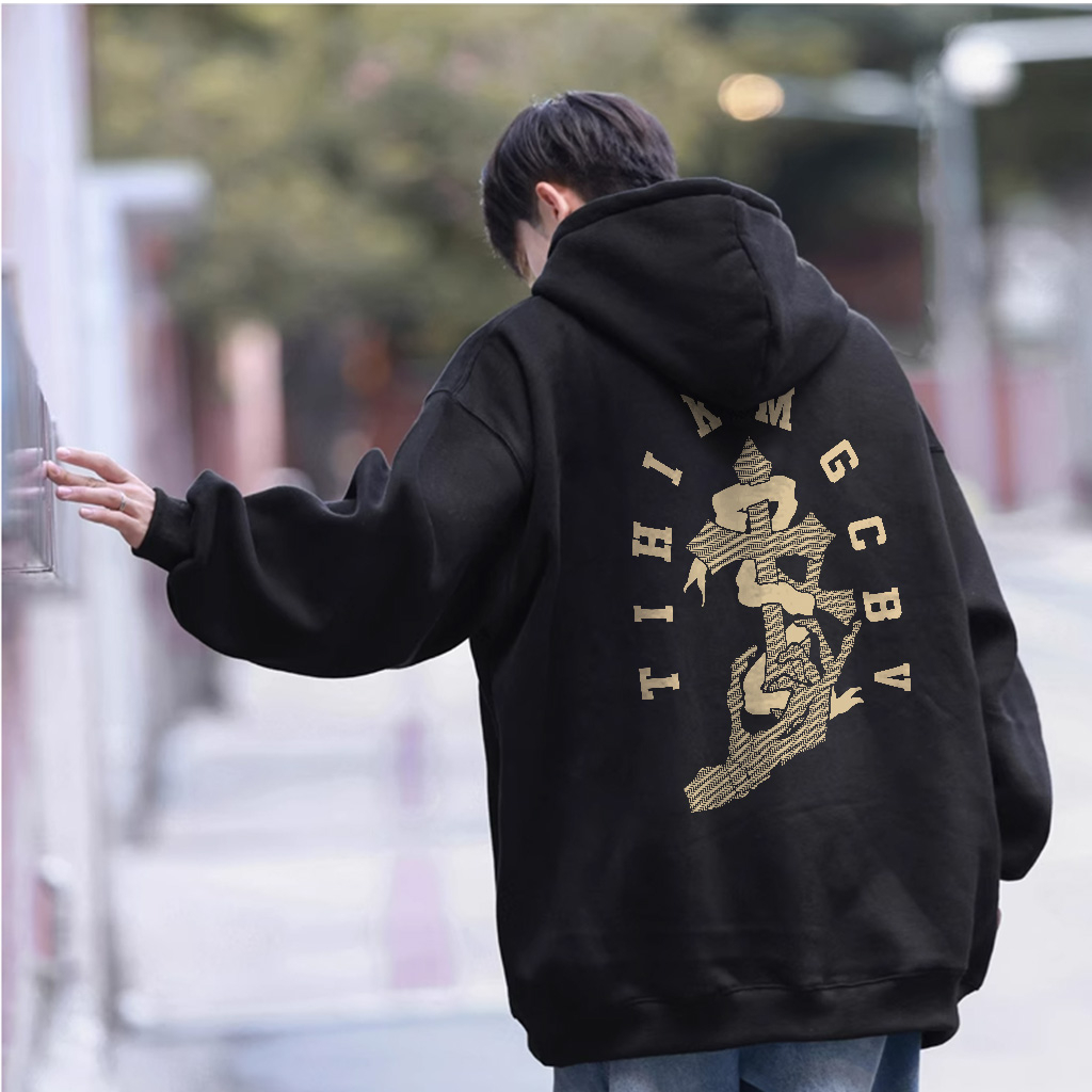 Áo Hoodie Cotton BEEYANBUY cổ tròn vintage thời trang in hình unisex 100% cotton-N0146