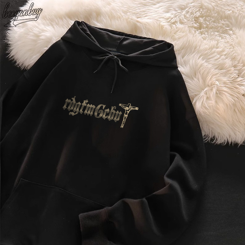 Áo Hoodie Cotton BEEYANBUY cổ tròn vintage thời trang in hình unisex 100% cotton-N0146