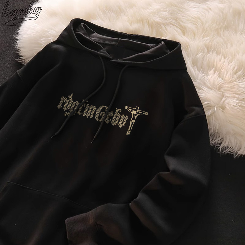 Áo Hoodie Cotton BEEYANBUY cổ tròn vintage thời trang in hình unisex 100% cotton-N0146