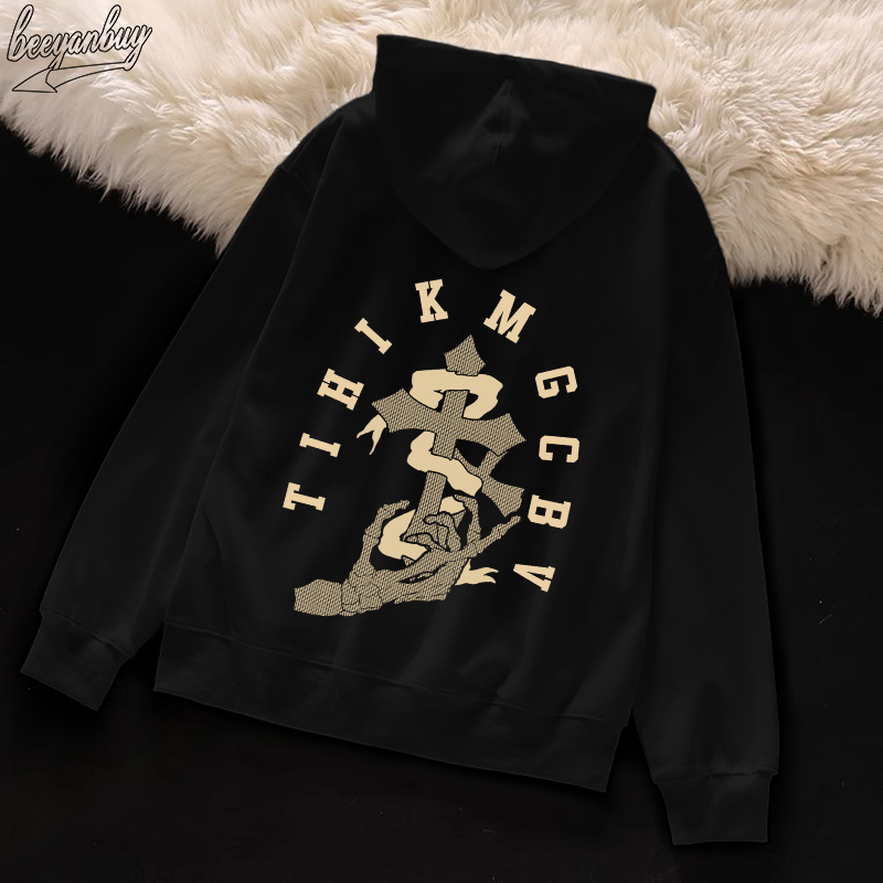 Áo Hoodie Cotton BEEYANBUY cổ tròn vintage thời trang in hình unisex 100% cotton-N0146