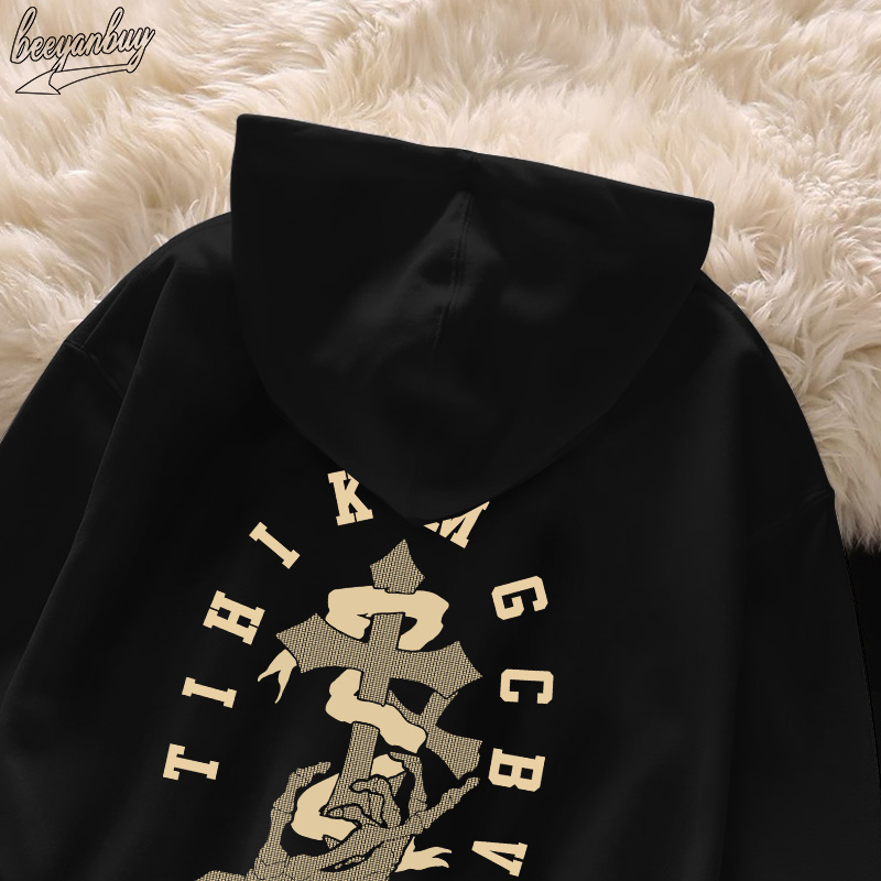 Áo Hoodie Cotton BEEYANBUY cổ tròn vintage thời trang in hình unisex 100% cotton-N0146