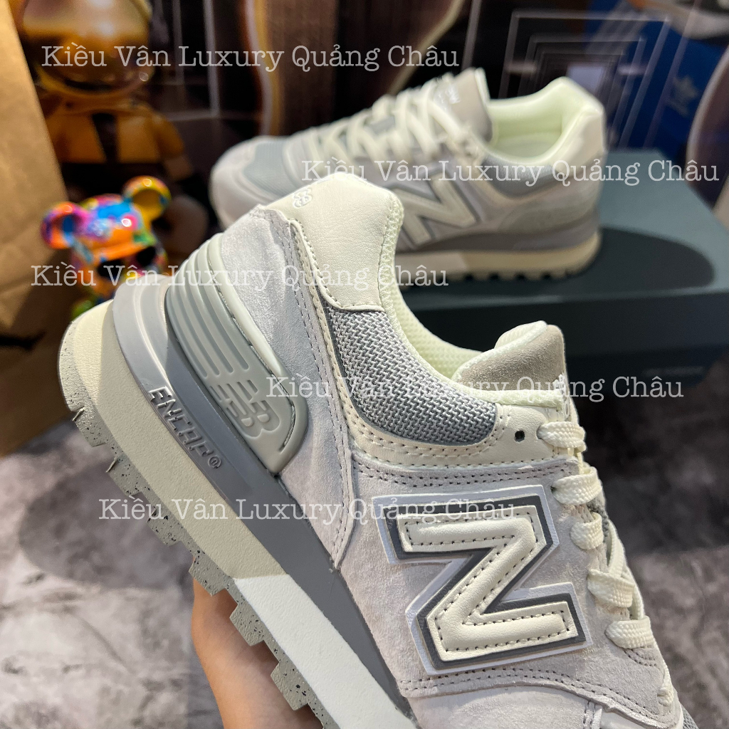 Giày Thể Thao Neww Balance 574 Legacy Grey Seaa Salt Synthetic Shoes NB 574 Xám Vàng New 2023
