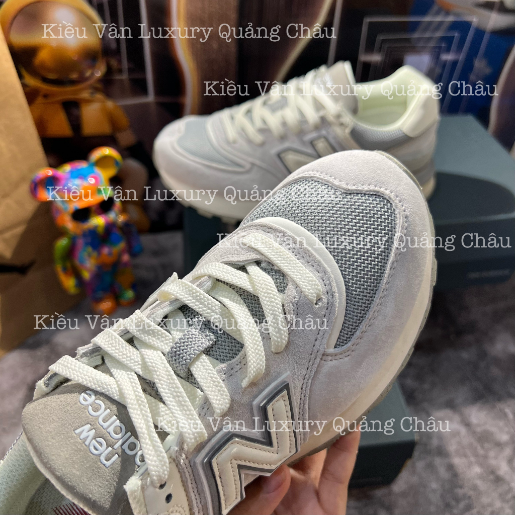 Giày Thể Thao Neww Balance 574 Legacy Grey Seaa Salt Synthetic Shoes NB 574 Xám Vàng New 2023