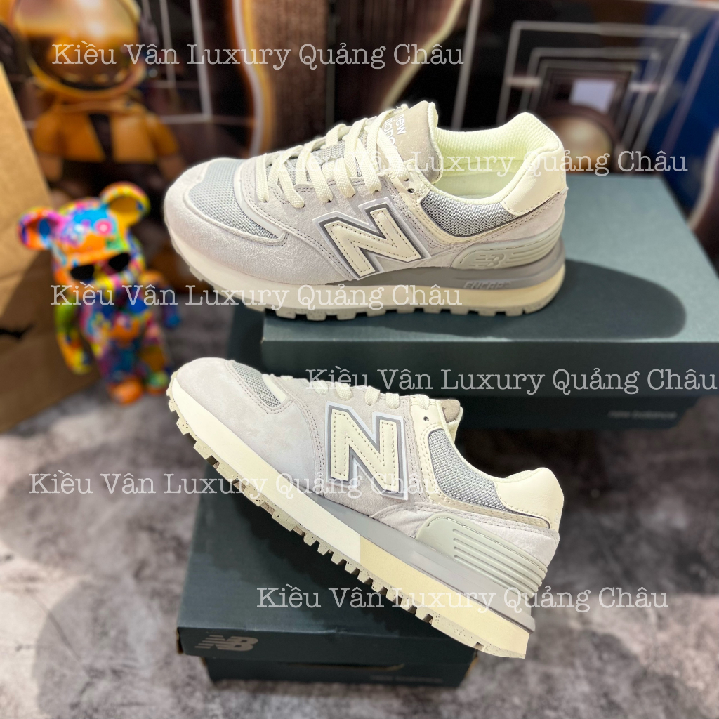 Giày Thể Thao Neww Balance 574 Legacy Grey Seaa Salt Synthetic Shoes NB 574 Xám Vàng New 2023