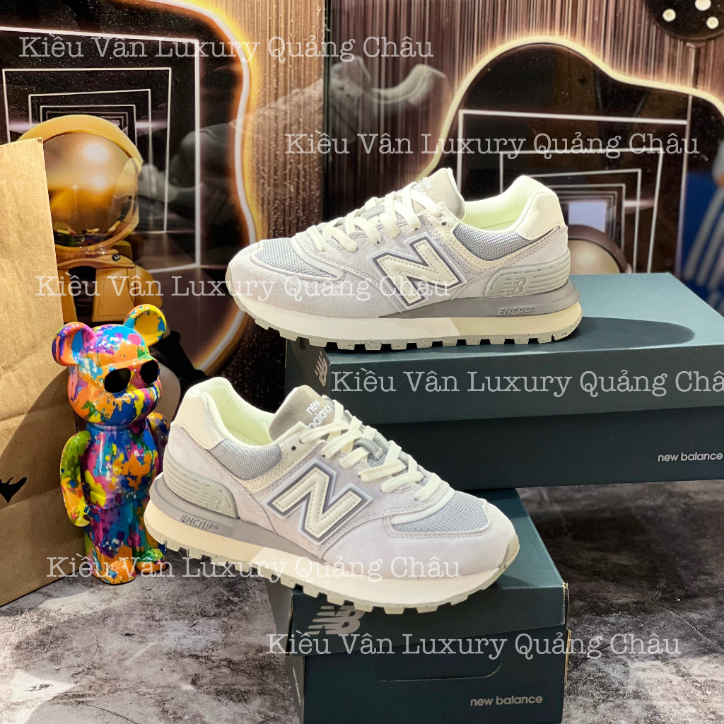 Giày Thể Thao Neww Balance 574 Legacy Grey Seaa Salt Synthetic Shoes NB 574 Xám Vàng New 2023
