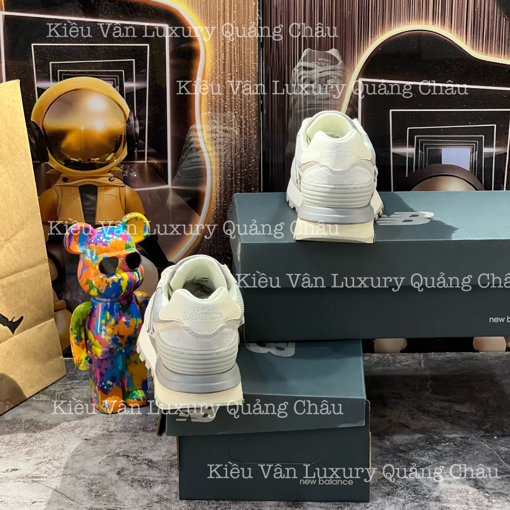 Giày Thể Thao Neww Balance 574 Legacy Grey Seaa Salt Synthetic Shoes NB 574 Xám Vàng New 2023