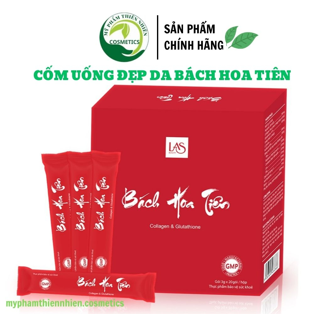 Bách hoa tiên Las beauty làm sáng đẹp da bổ sung dưỡng chất cho da được cải thiện hộp 20 gói
