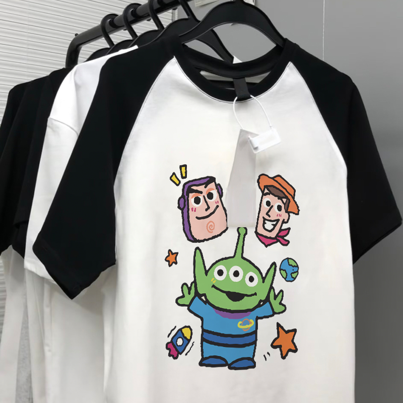 Áo thun mùa hè nữ local brand trắng SALMO Buzz Lightyear cổ tròn áo phông tay lỡ unisex 100%Cotton Y0374
