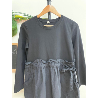 Đầm Dáng Dài, Thun Phối, Rút Eo, 2hand