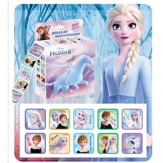Cuộn 200 Sticker Khen Thưởng Cho Bé - Bộ Sưu Tập Hình Dán Siêu Nhân Spiderman Công Chúa Elsa Bé Cực Thích
