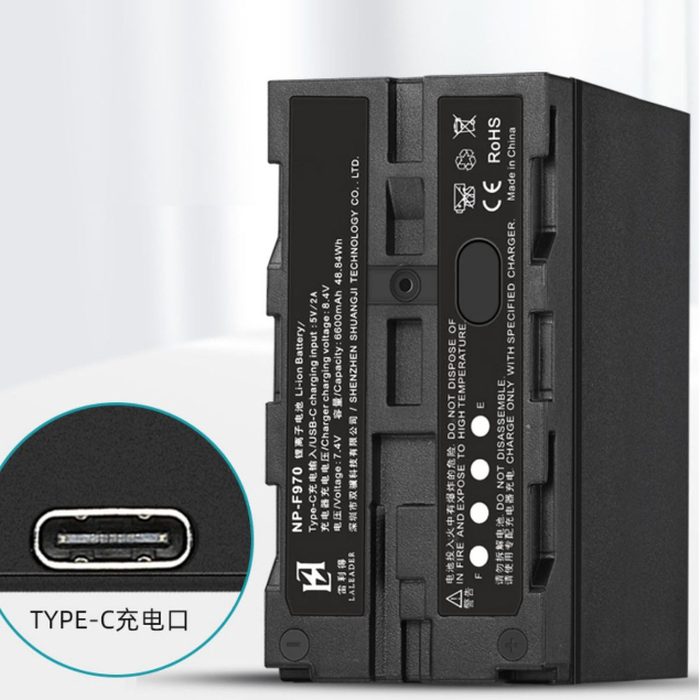 Pin NP-F970 6600mAh tích hợp sạc TypeC cho đèn Led