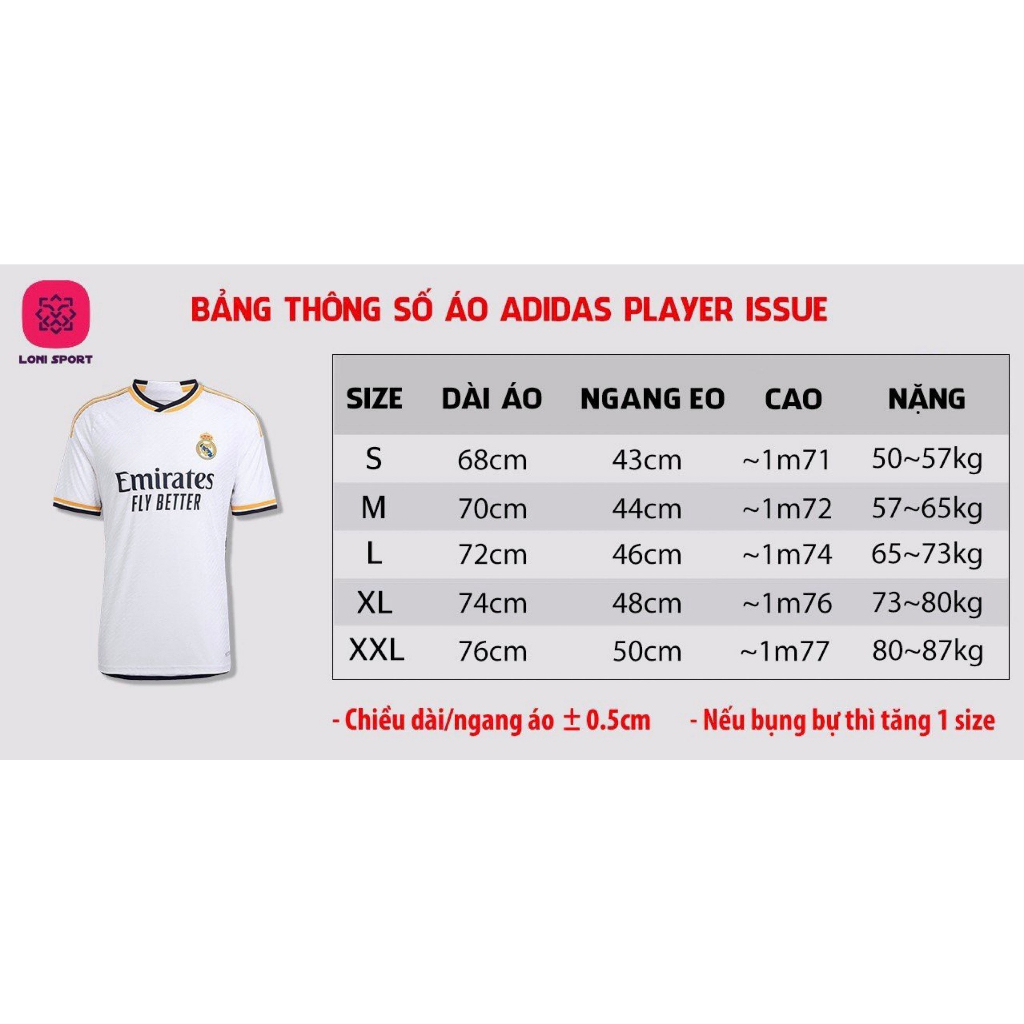 Áo bóng đá CLB Real Madrid mùa giải 23/24 - bản Player