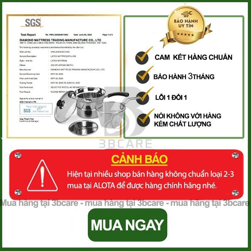 Nồi chiên ngập dầu ACHITA N21 11l kèm xửng hấp và khay chiên, nồi hấp lòng inox 3 lớp chống ăn mòn  -SHOP 3BCARE
