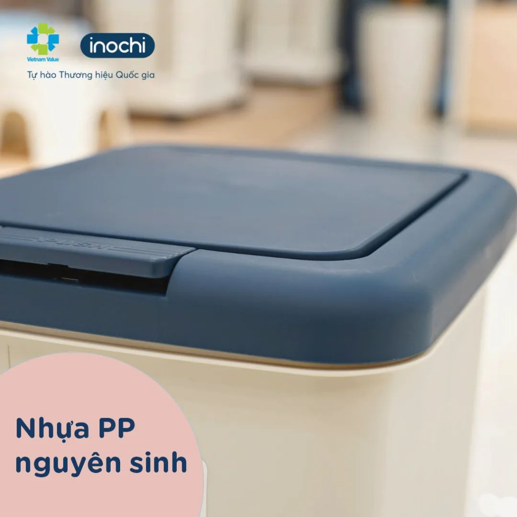 Thùng Rác Đạp Chữ Nhật Có Lõi Bên Trong 10L INOCHI Đựng Rác Văn Phòng, Khách Sạn, Gia Đình