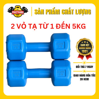 Bộ 2 vỏ tạ tay nhựa bát giác Reefit từ 1-5kg không ruột (gồm 2 vỏ)