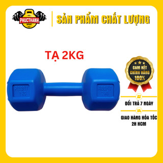 Tạ tay nhựa bát giác Reefit 2kg có ruột, tạ tập gym, tạ tập cơ tay