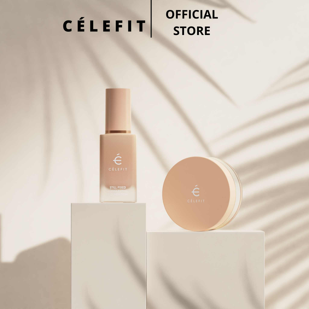 COMBO Kem nền CELEFIT Still Fixed Longlasting Foundation 30ml -Phấn phủ CELEFIT STILL FIXED FINISH POWDER 12g