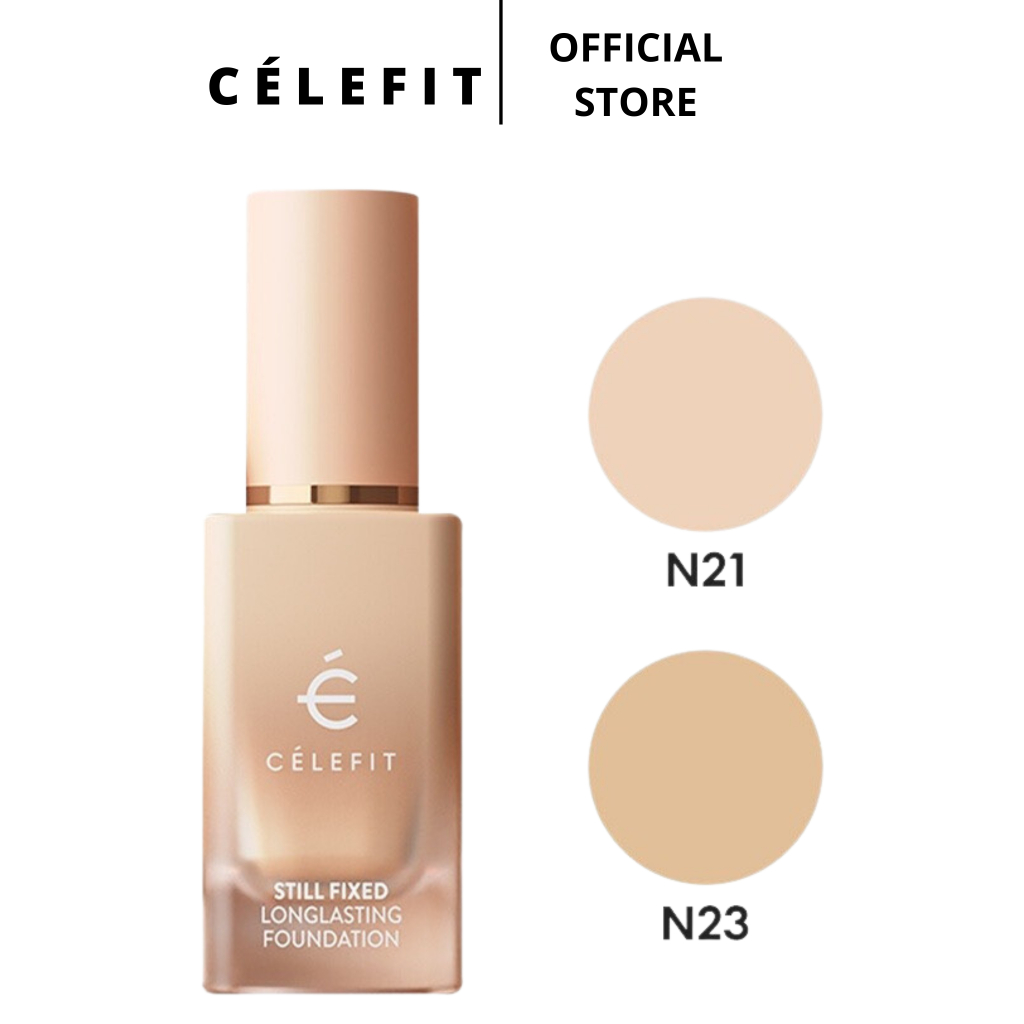 COMBO Kem nền CELEFIT Still Fixed Longlasting Foundation 30ml -Phấn phủ CELEFIT STILL FIXED FINISH POWDER 12g