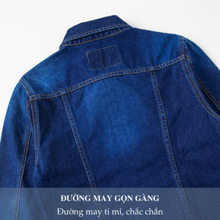 Áo Khoác Jean Nam Cổ Bẻ Cao Cấp H90 Dáng Regular Chất Denim Co Giãn HJKJ004