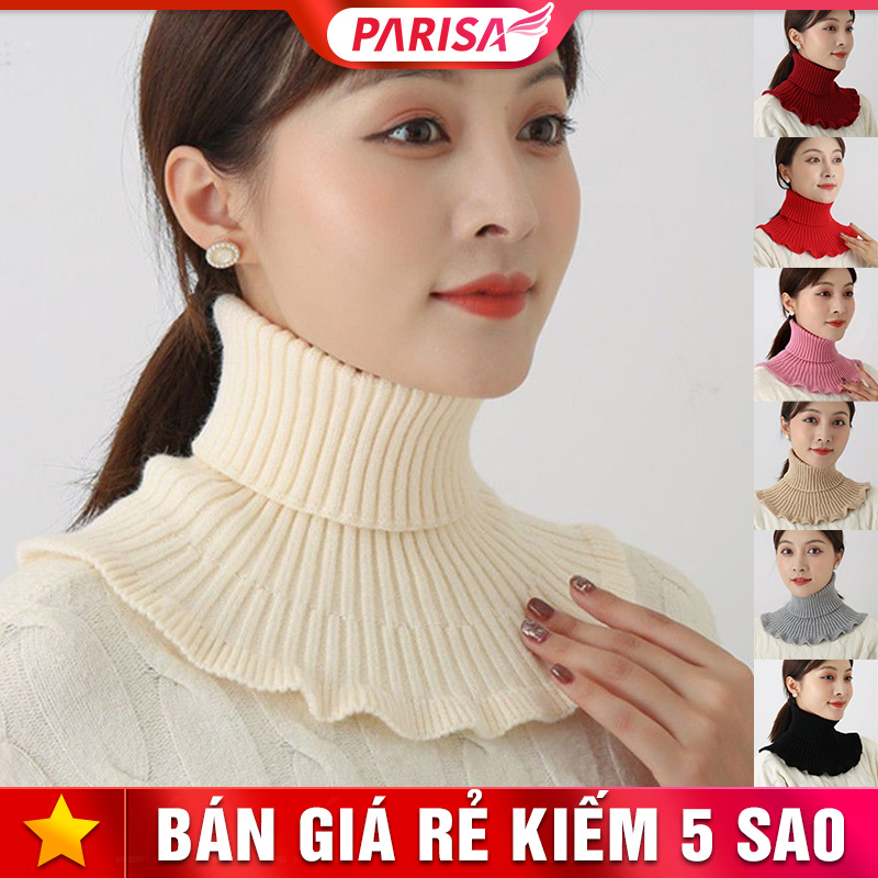 Khăn Choàng Cổ Giả Áo Cổ Lọ Chất Len Dệt Kim Ấm Áp P2371