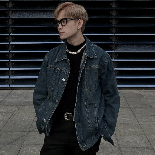 Áo khoác jean nam xanh đậm phong cách thời trang WOPY -1980 cá tính, dễ phối đồ, cao cấp