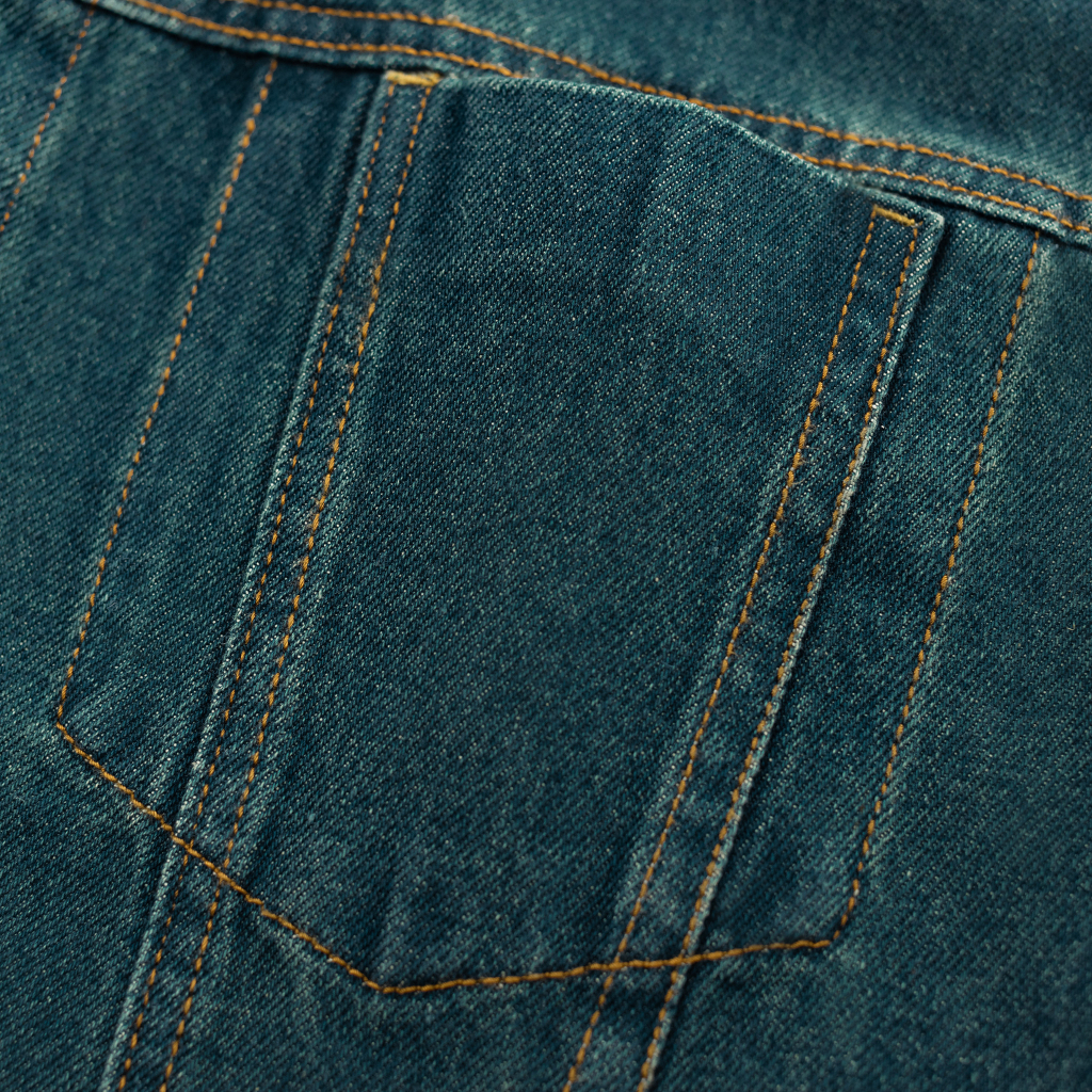 Áo khoác jean nam xanh đậm phong cách thời trang WOPY -1980 cá tính, dễ phối đồ, cao cấp