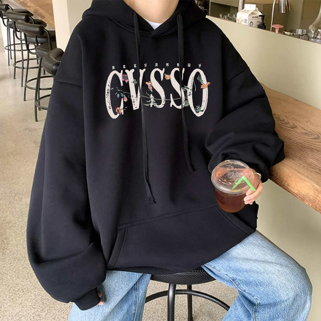 Áo Hoodie Cotton BEEYANBUY áo nỉ boy phố đen trắng in hình unisex 100% cotton-A2004