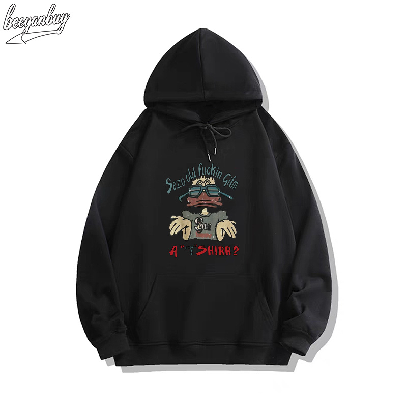 Áo Hoodie Cotton BEEYANBUY áo nỉ thời trang đen trắng in hình unisex 100% cotton -V0024