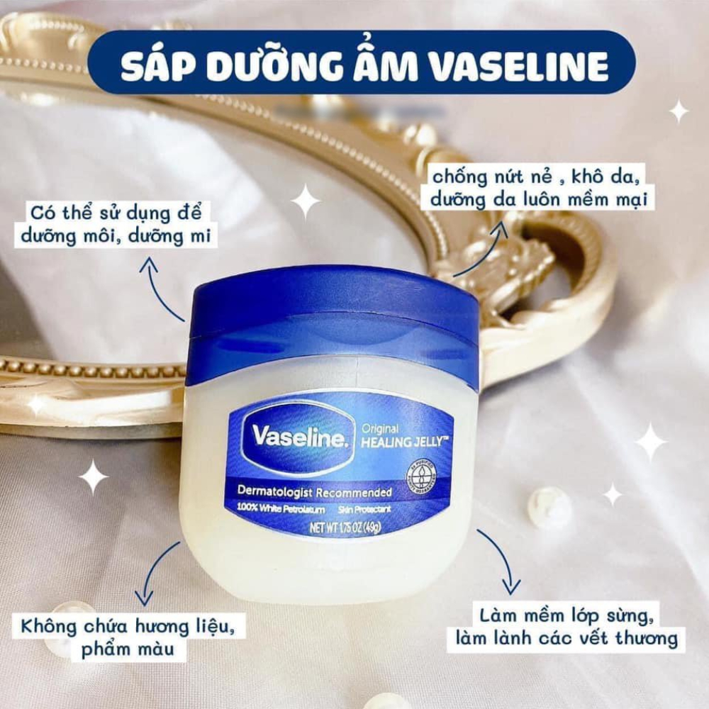Sáp dưỡng ẩm Vaseline Mỹ 100% Pure Petroleum Jelly Original 49g