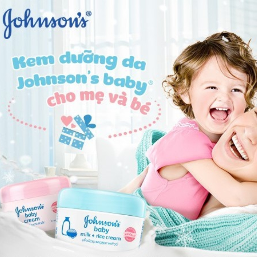 Kem dưỡng ẩm Johnson Baby Milk Cream 50g Thái Lan, kem chống nẻ cho mẹ và bé