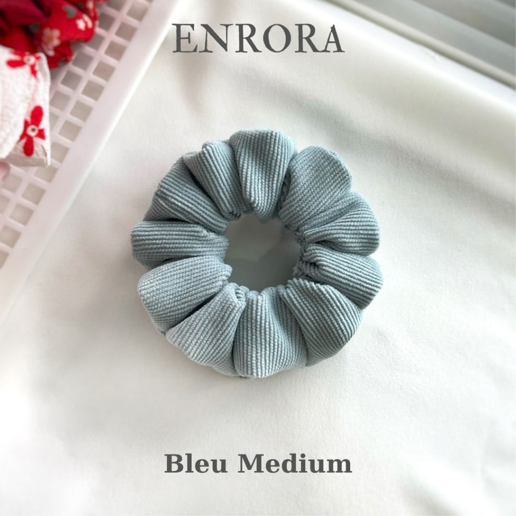 Scrunchies Cột Tóc Vải Nhung tăm màu Pastel ENRORA nhiều màu sắc