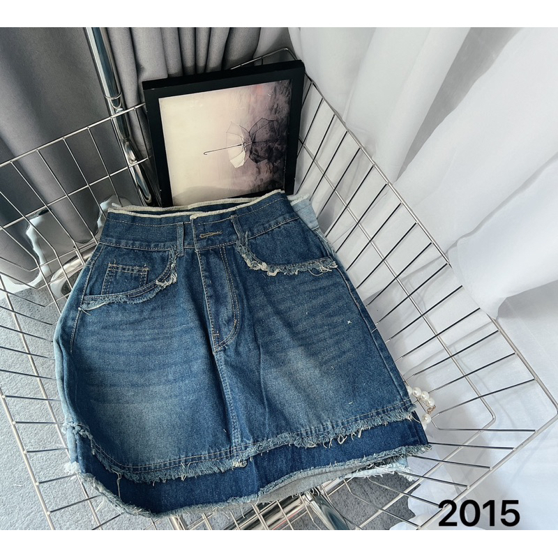 Chân Váy Jean Nữ Bigsize (55-90kg) Phối Tua Rua Kèm Quần Trong Ms2015