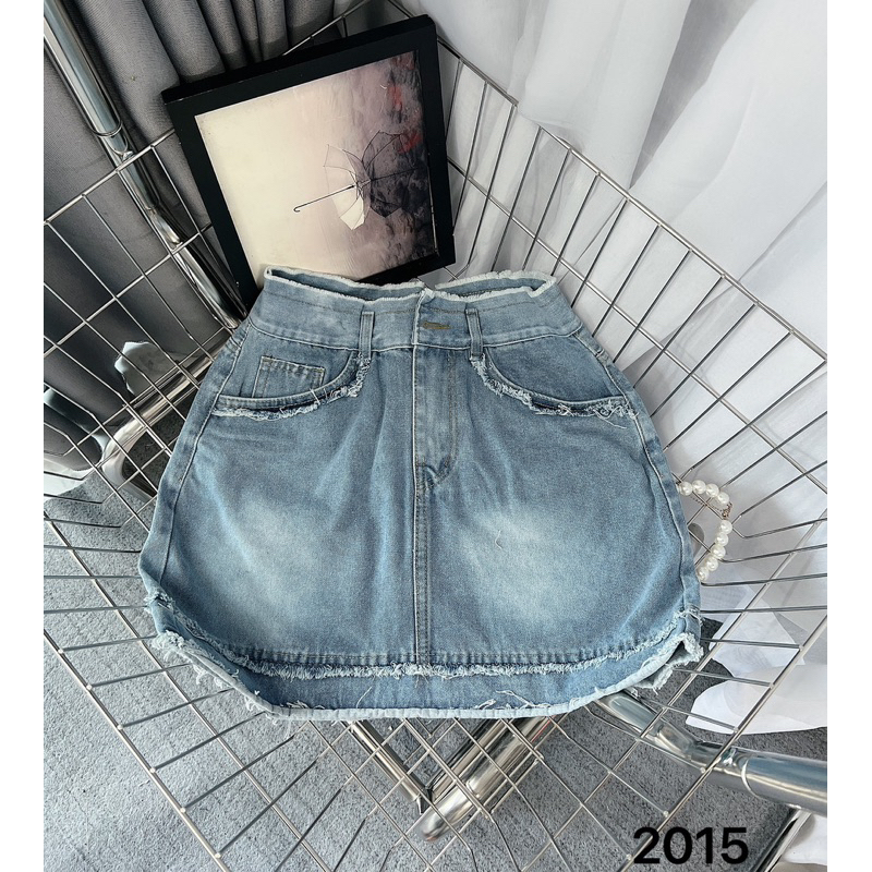 Chân Váy Jean Nữ Bigsize (55-90kg) Phối Tua Rua Kèm Quần Trong Ms2015