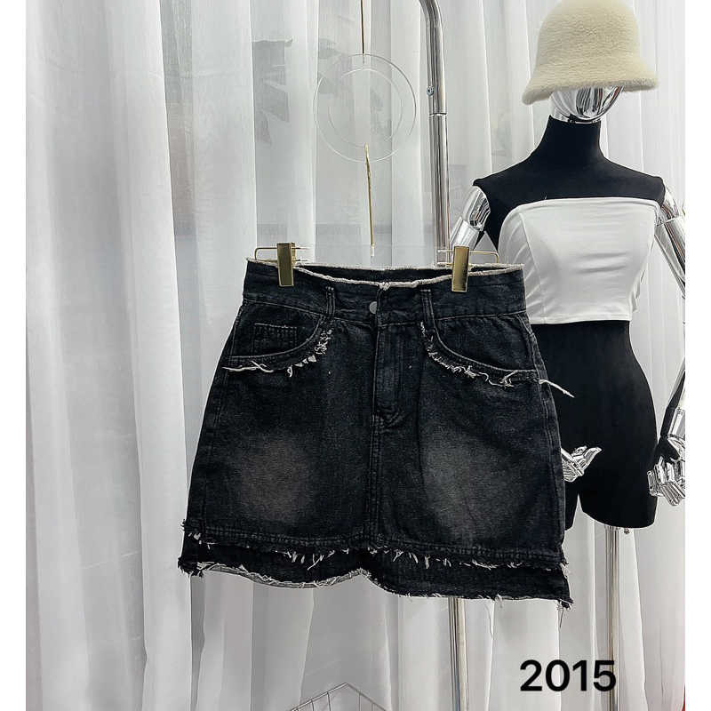Chân Váy Jean Nữ Bigsize  Phối Tua Rua Kèm Quần Trong Ms2015