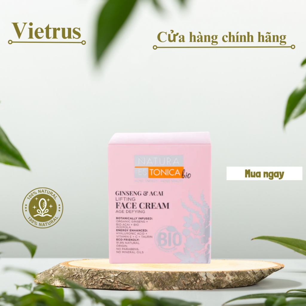 Bộ 3 sản phẩm đưỡng da nhân sâm natura estonica bio face cream GINSENG & ACAI NATURA ESTONICA BIO FACE CREAM