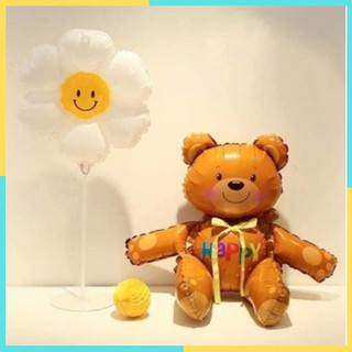 Bóng hình gấu,gấu teddy 4D màu nâu trang trí sinh nhật