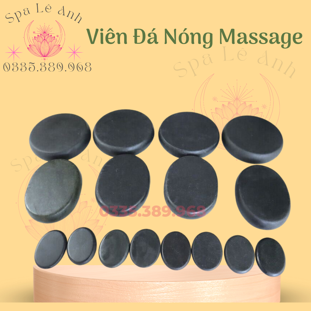 Đá Nóng, Đá Massage Body Tròn 8x6cm ,Oval 8x8cm,Kẹp Chân 3x4cm Đả Thông Kinh Lạc Dưỡng Sinh