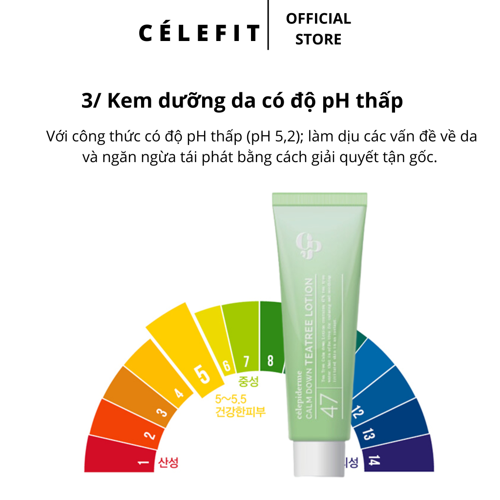 Kem dưỡng làm dịu da CELEPIDERME CALM DOWN TEATREE LOTION