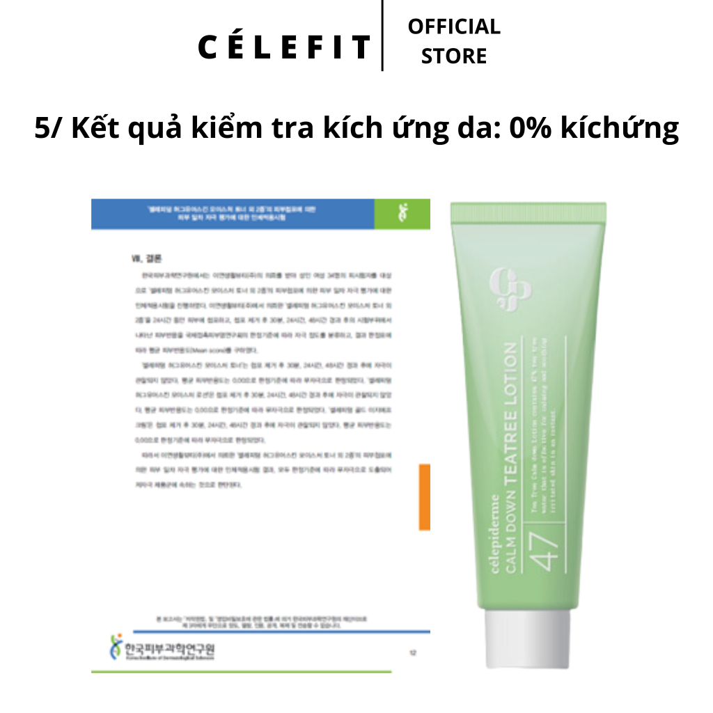 Kem dưỡng làm dịu da CELEPIDERME CALM DOWN TEATREE LOTION
