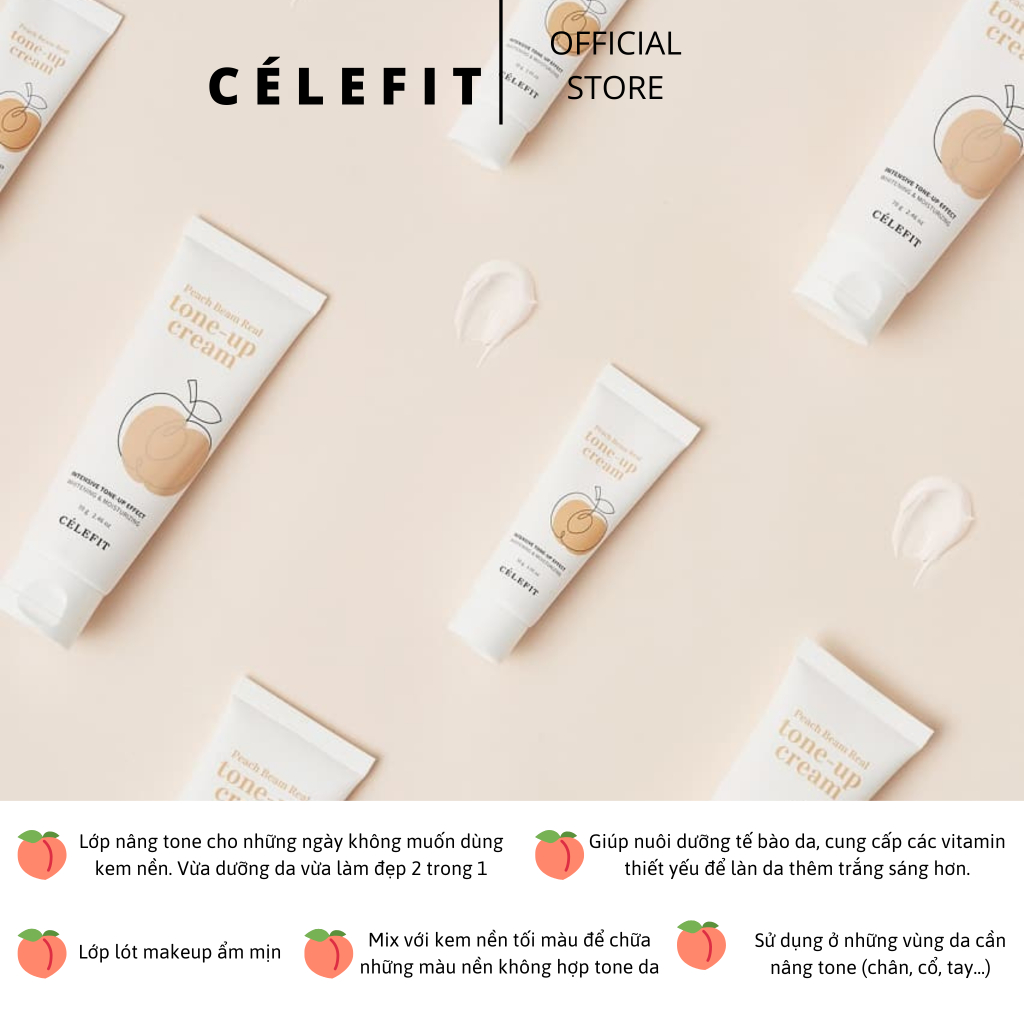 Kem dưỡng trắng nâng tông da CELEFIT PEACH BEAM TONE - UP CREAM