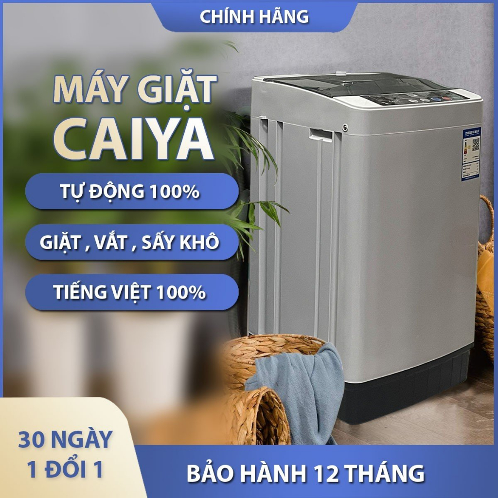 [BẢN CAO CẤP] Máy giặt mini CAIYA TIẾNG VIỆT Tự động 100%, giặt, vắt, sấy, giặt được 4-5kg - Bảo Hành 12 Tháng