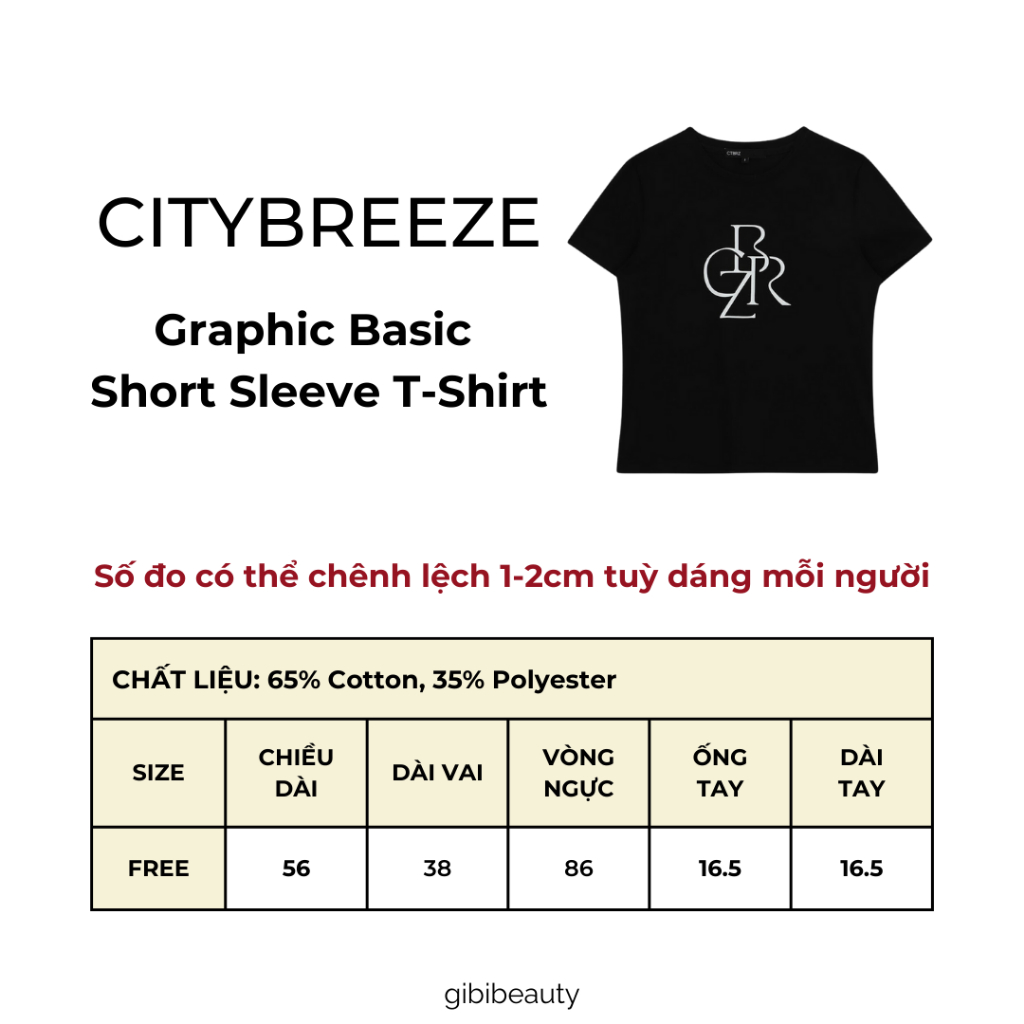 Áo thun CITYBREEZE Graphic Basic Short Sleeve T-Shirt