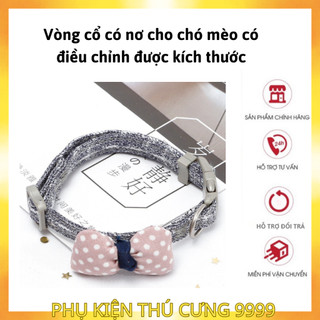 Vòng cổ cho chó, mèo có nơ siêu dễ thương