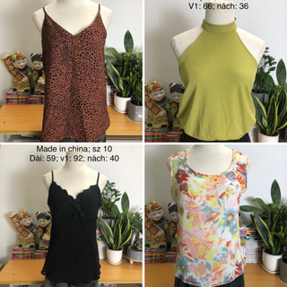 Áo 2 dây, áo sát nách si tuyển 2hand chất đẹp, kiểu dáng trẻ trung thời trang, dễ phối đồ, nhiều mầu nhiều mẫu