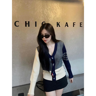 Áo khoác cardigan Thom phối màu