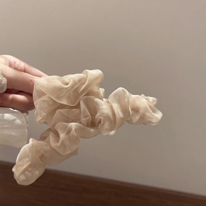 Kẹp Gắp Tóc Vải Voan Nhún Màu Trơn - KEP1584 - BCorner