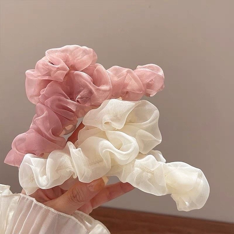 Kẹp Gắp Tóc Vải Voan Nhún Màu Trơn - KEP1584 - BCorner