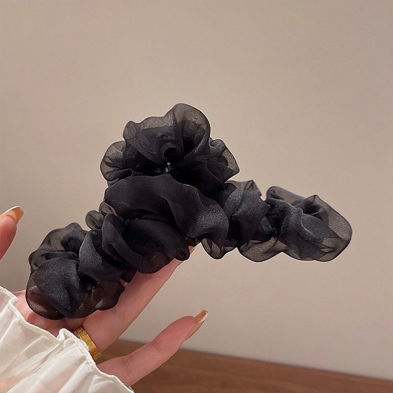 Kẹp Gắp Tóc Vải Voan Nhún Màu Trơn - KEP1584 - BCorner