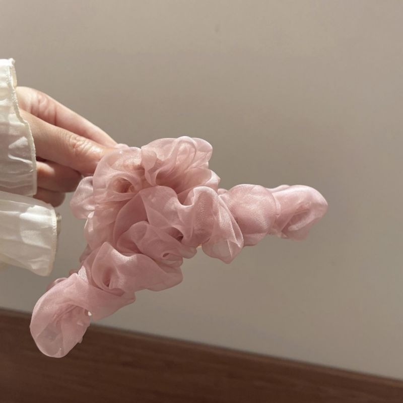 Kẹp Gắp Tóc Vải Voan Nhún Màu Trơn - KEP1584 - BCorner